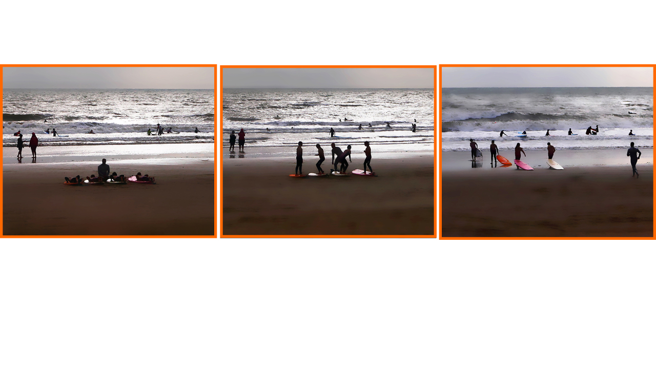 Triptyque La leçon de surf — Marie-Christine Gruau